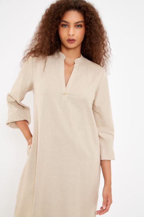 Vestido Casual Chemise - Cru