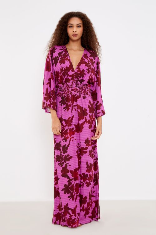 Vestido Estampa Dália Mix Pala - Est Dalia Rosa