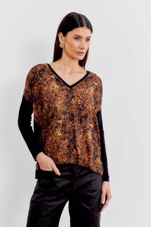 Blusa Malha Mix Estampa Mineral - Est Mineral