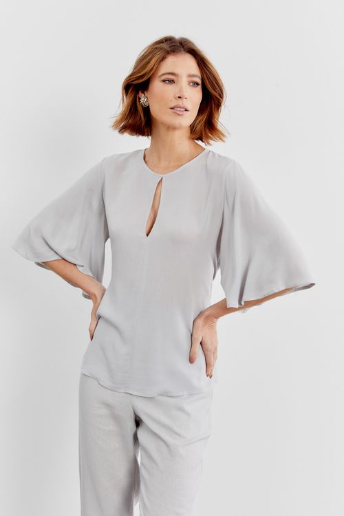 Blusa Gota Amarração - Cinza Blue