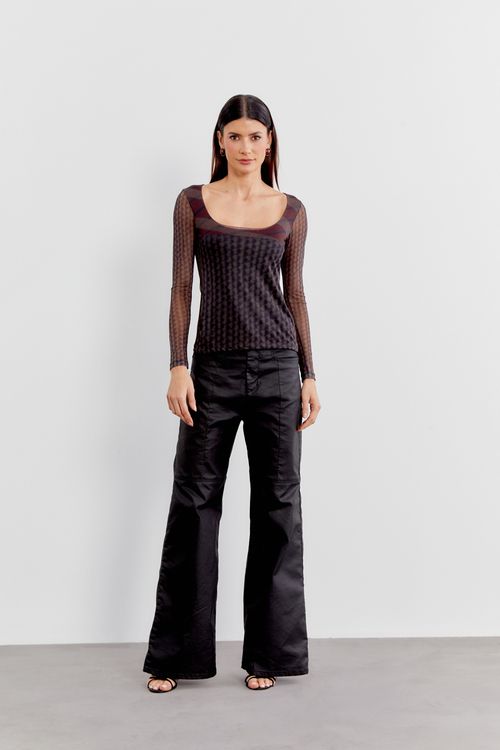 Blusa Malha Tule Estampa Cromo - Est Cromo