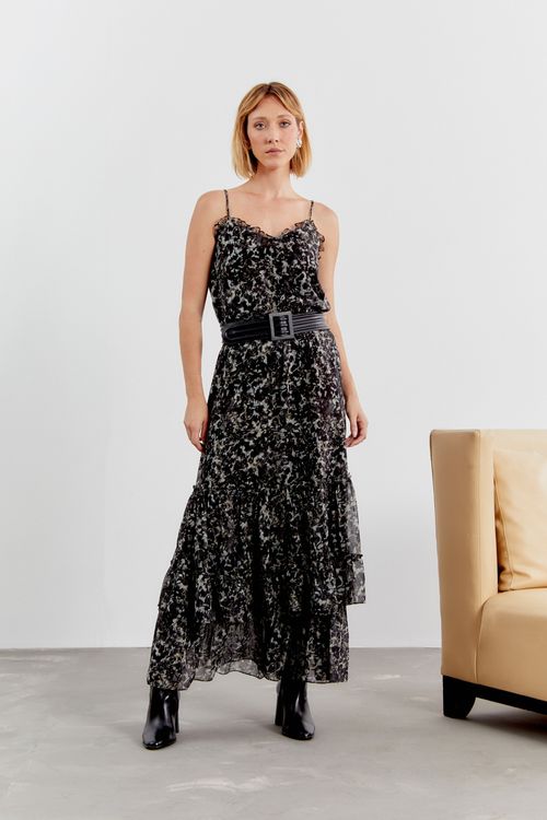 Saia Estampa Cianita Amarração - Est Cianita