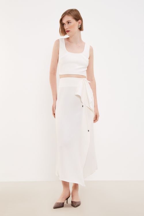 Cropped Alfaiataria Alça - Off White