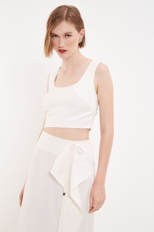 Cropped Alfaiataria Alça - Off White