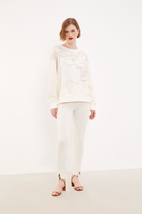 Calça Montaria Tricot - Off White