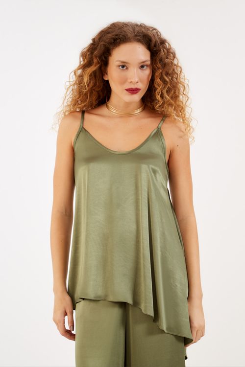 Blusa Assimétrica Alcinha - Verde Ghaia