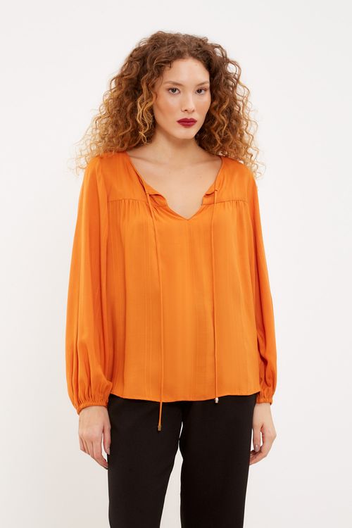 Bata Casual Recorte Busto - Laranja Paprica