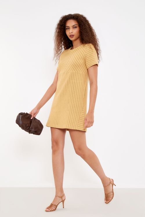 Vestido Malha Boucle - Caramelo