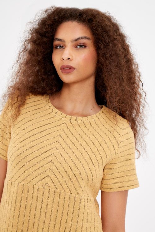 Vestido Malha Boucle - Caramelo