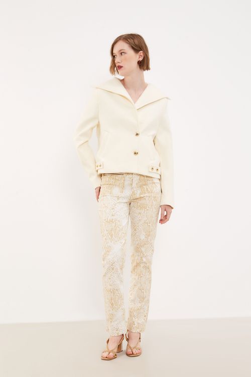 Casaco Alfaiataria Gola Ampla - Off White