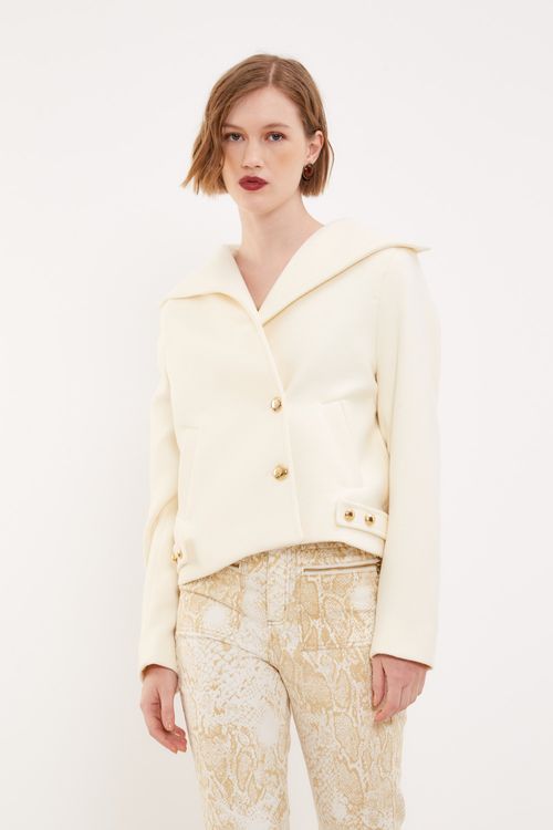 Casaco Alfaiataria Gola Ampla - Off White