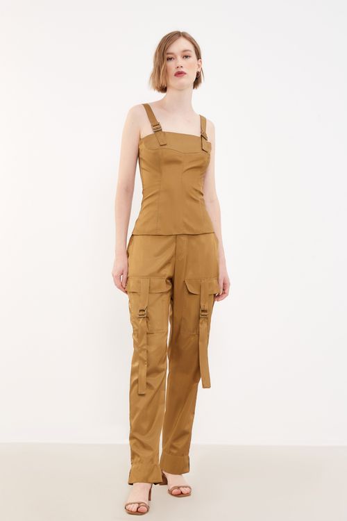 Blusa Tecno Alça Regulavel - Bronze