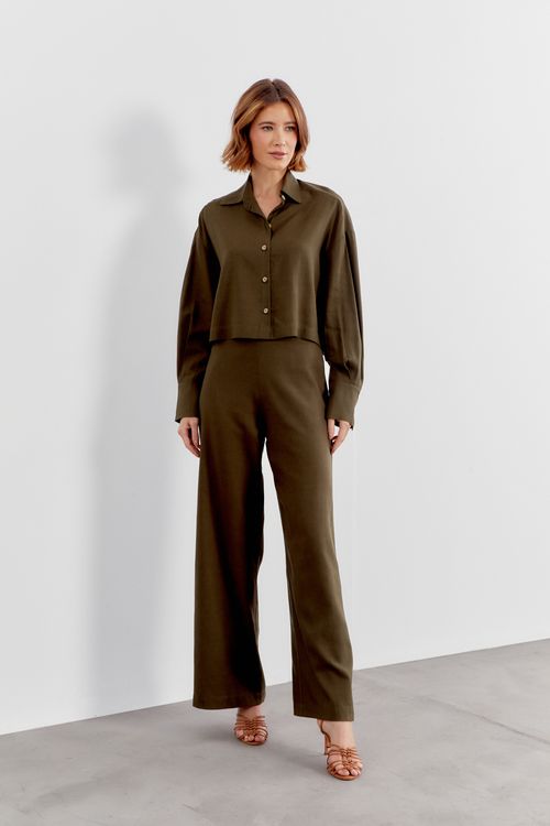 Camisa Linen Basic - Verde Mata