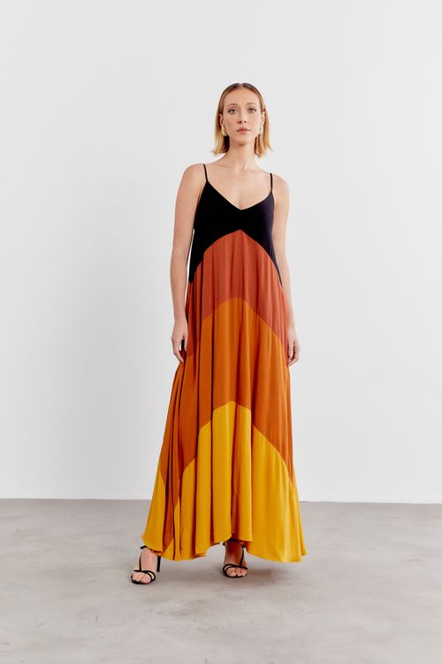 Vestido Longo Color - Caramelo Fixo