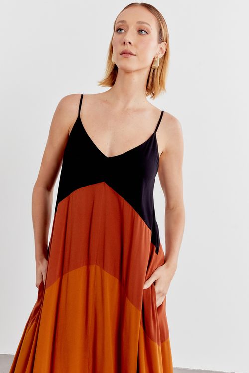 Vestido Longo Color - Caramelo Fixo