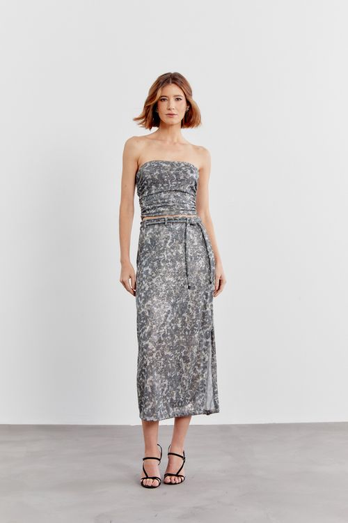 Top Malha Estampa Cianita Prata - Est Cianita