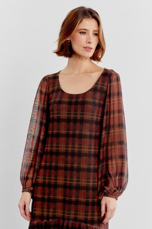 Vestido Malha Tule Estampa Pilar - Est Pilar