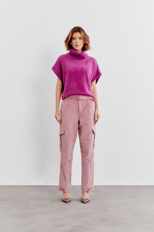 Blusa Malha Textura - Roxo