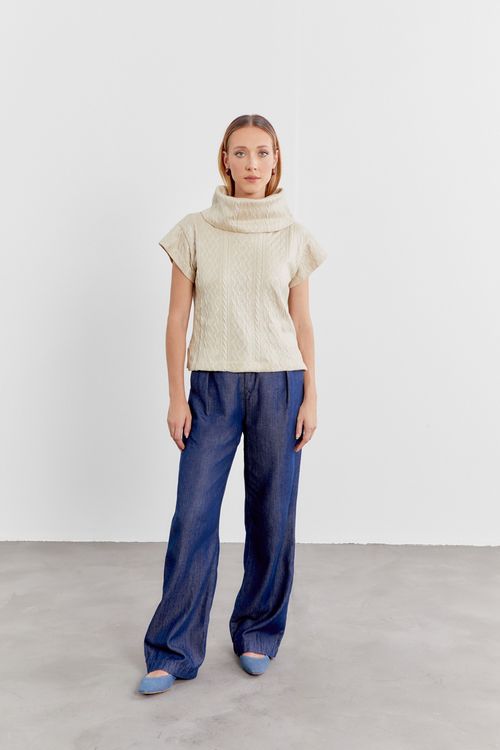 Blusa Malha Tricot Tracces - Off White