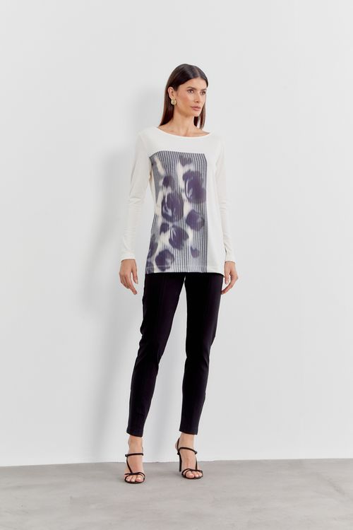 Blusa Malha Manga Silk Gardênia - Gardenia
