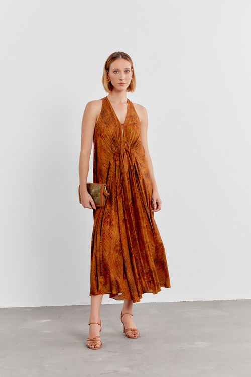 Vestido Midi Estampa Duna Lurex - Est Duna