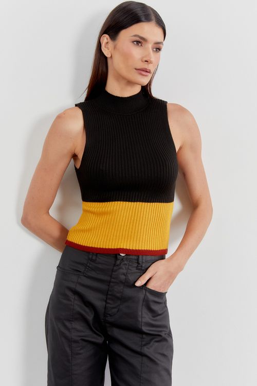 Blusa Tricot Cores - Preto
