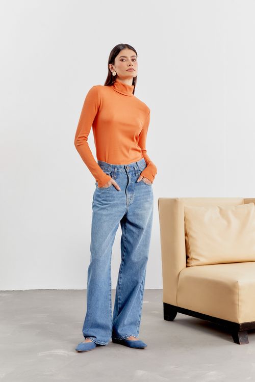 Calça Jeans Pregas - Jeans