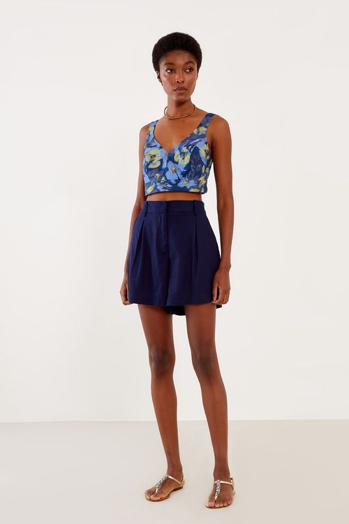 Top Estampa Blue Maxi Elástico - Est Blue Maxi