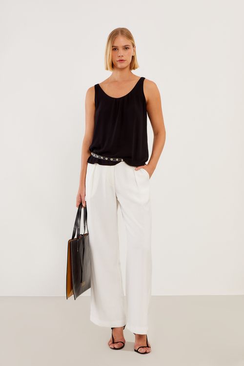 Blusa Casual Decote u - Preto