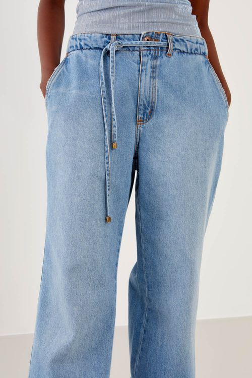 Calça Jeans Elástico Cintura - Jeans