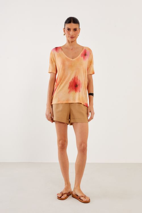 Blusa Malha Linho Estampa Lagoon - Est Lagoon