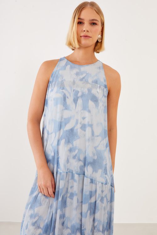 Vestido Malha Tule Estampa Linhares - Est Linhares