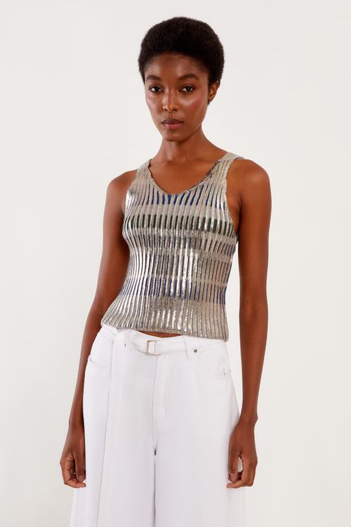 Top Tricot Foil - Prata