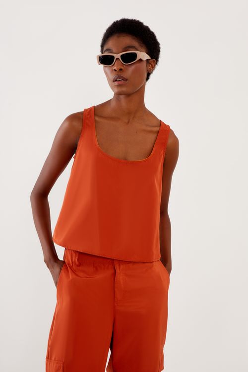 Top Cinturado Tricolor - Ocre