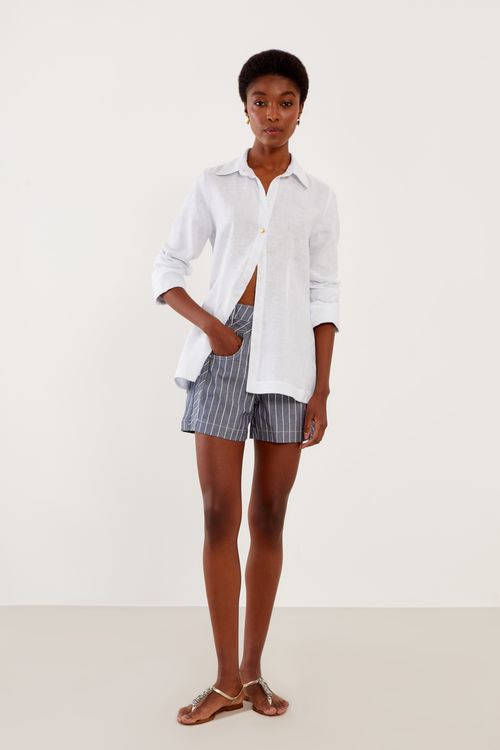 Camisa Slim Casual Clássica - Branco
