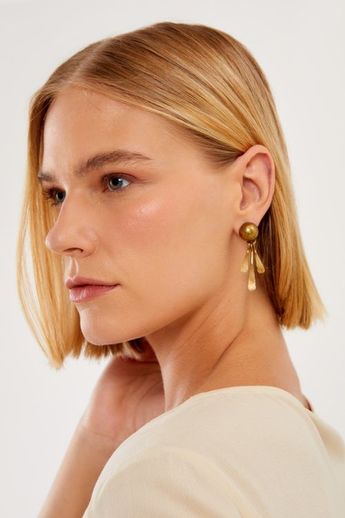 Brinco Metal Gota - Ouro Velho