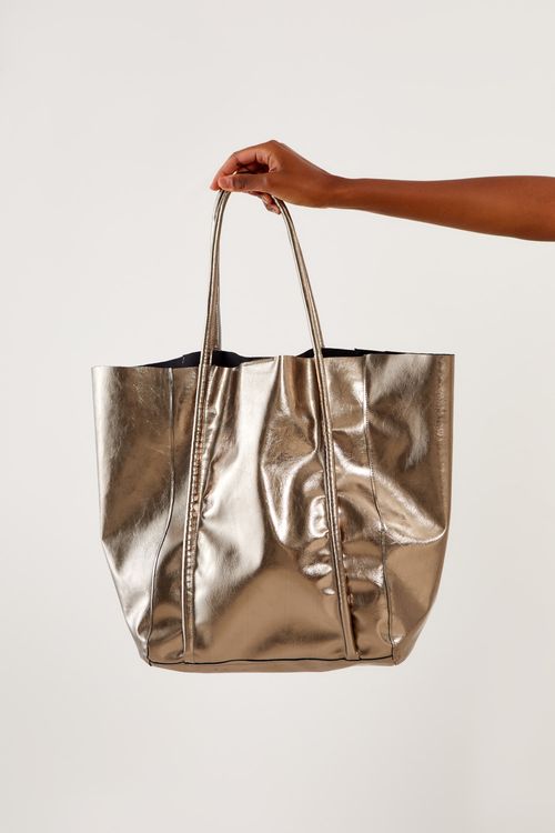 Bolsa Shopping Bag - Prata/Fosco