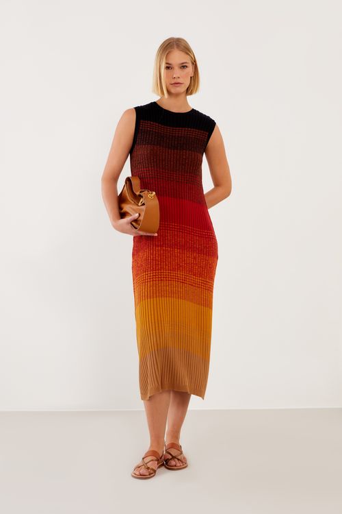 Vestido Tricot Degradê - Multicolor
