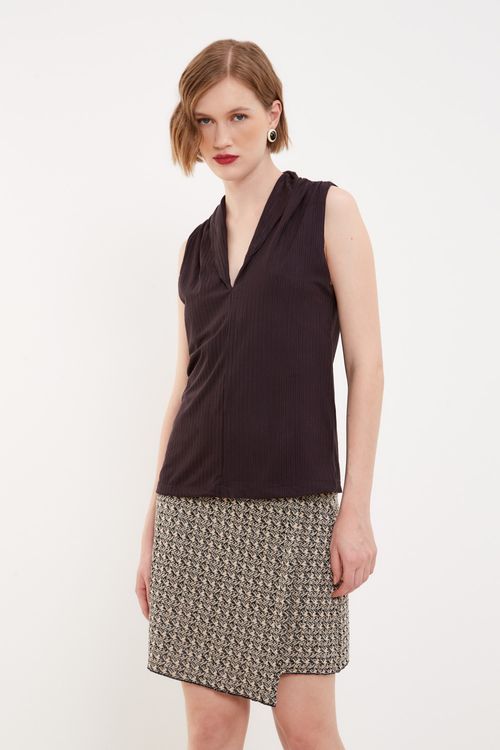 Blusa Malha Gola - Preto