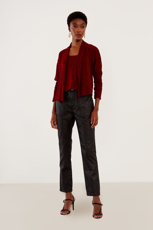 Cardigan Tricot Flame - Vermelho Grenadine