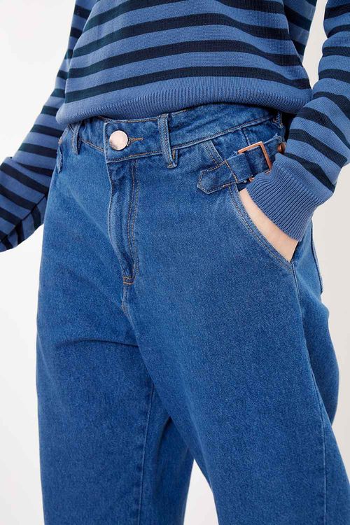 Calça Jeans Pregas - Jeans