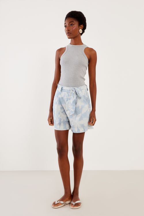 Regata Malha Mescla Rib - Cinza Close