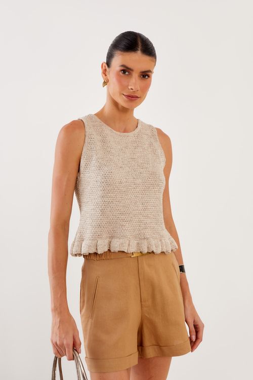 Regata Tricot Babados - Cru