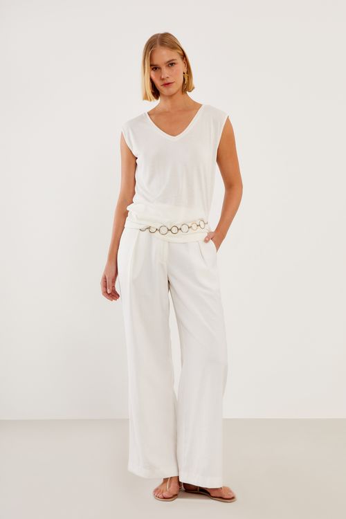 Regata Malha Decote v - Off Dia