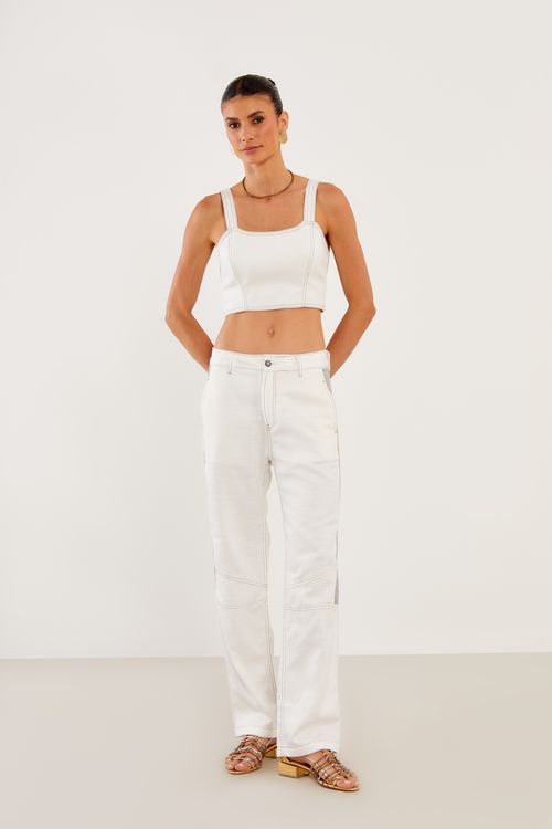 Top Sarja Detalhes Moletom - Off White
