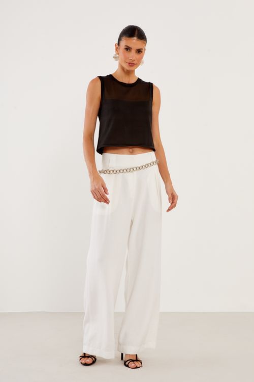 Cropped Tricot Rayon - Preto