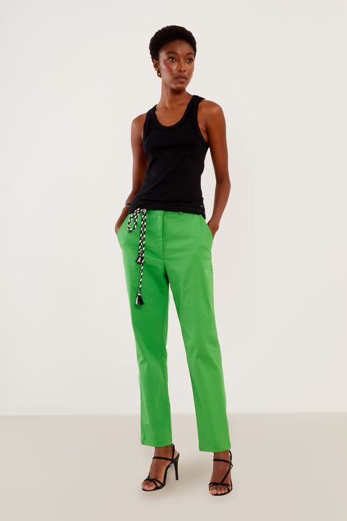 Calça Casual Reta Corda P/b - Verde Vivaz
