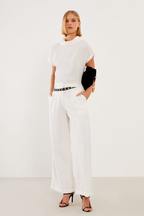 Calça Alfaiataria Casual - Off White