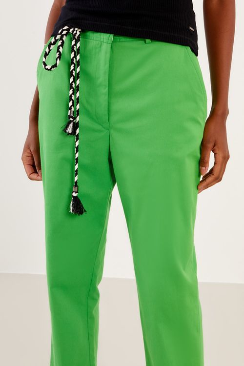 Calça Casual Reta Corda P/b - Verde Vivaz