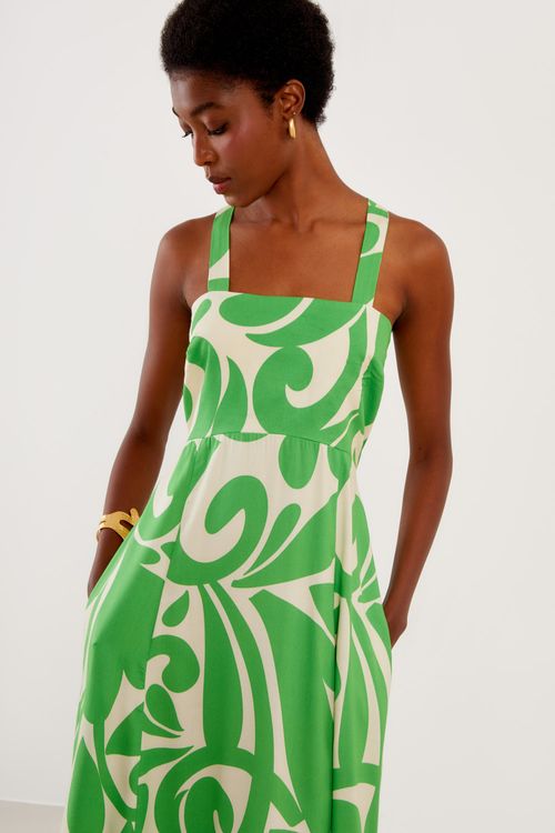 Vestido Midi Estampa Voltas - Est Voltas